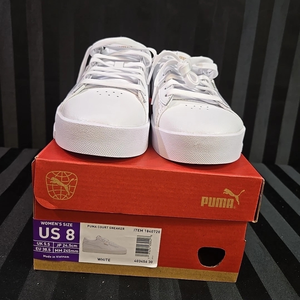 Women's US Size 8 Puma Court Sneakers White Color - Picture 2 of 6